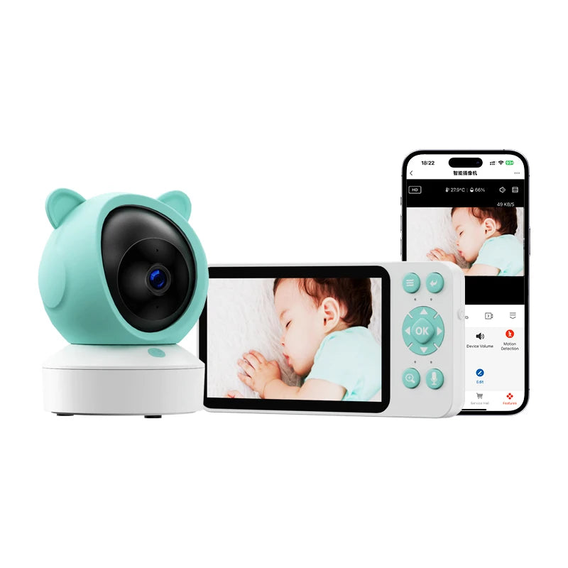 5" Tuya Baby Monitor HD WiFi with Two-Way Audio