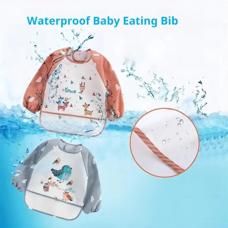 Waterproof Long Sleeve Baby Bib – Mess-Free Feeding Apron
