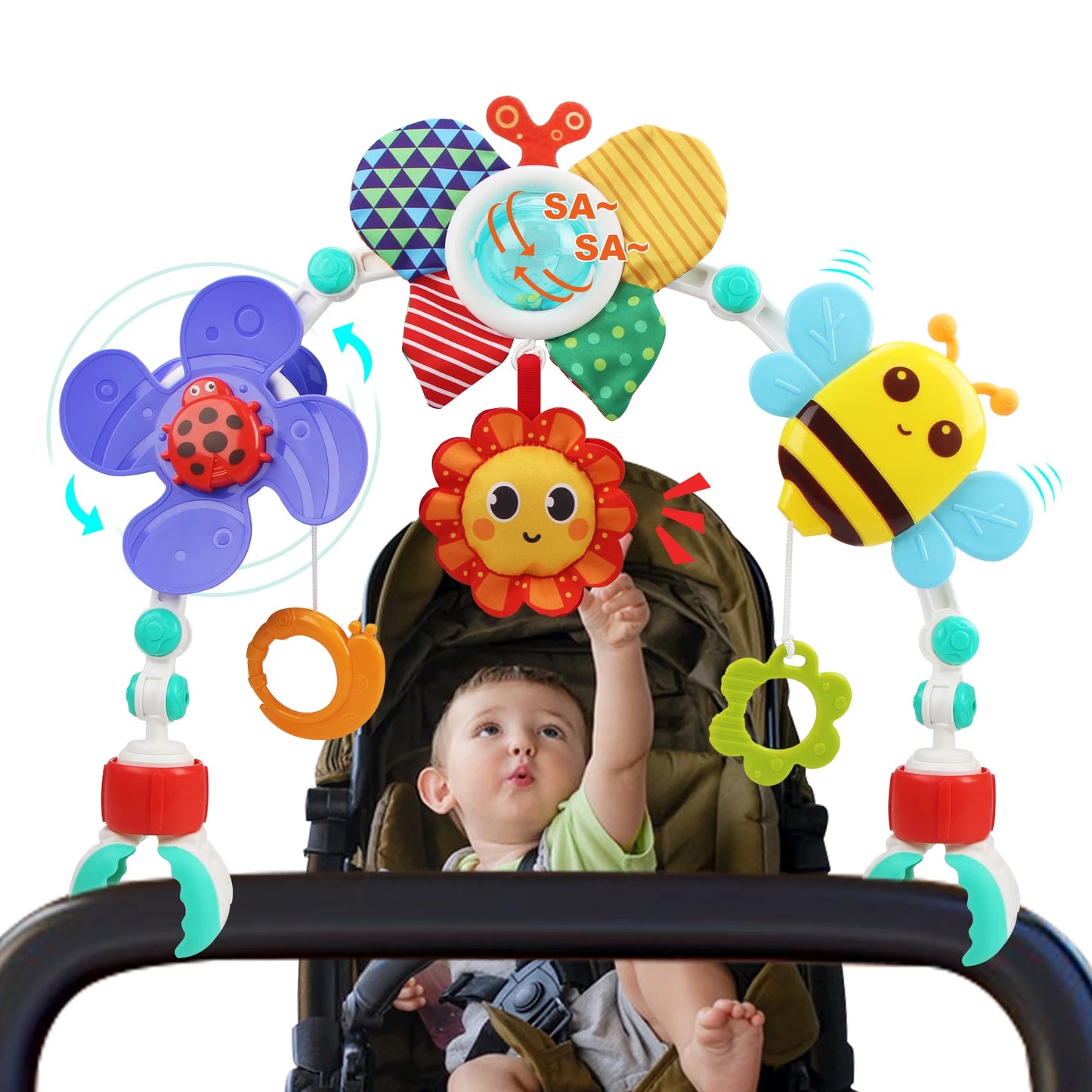 Baby Stroller Activity Arch Toy for Sensory & Motor Skills