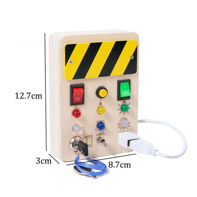 Montessori Busy Board LED Toy – Sensory Learning Fun