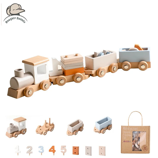 Wooden Train Toy for Kids – Montessori Learning & Number Fun