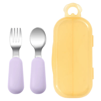 Baby Silicone Fork & Spoon – Safe Portable Feeding Set