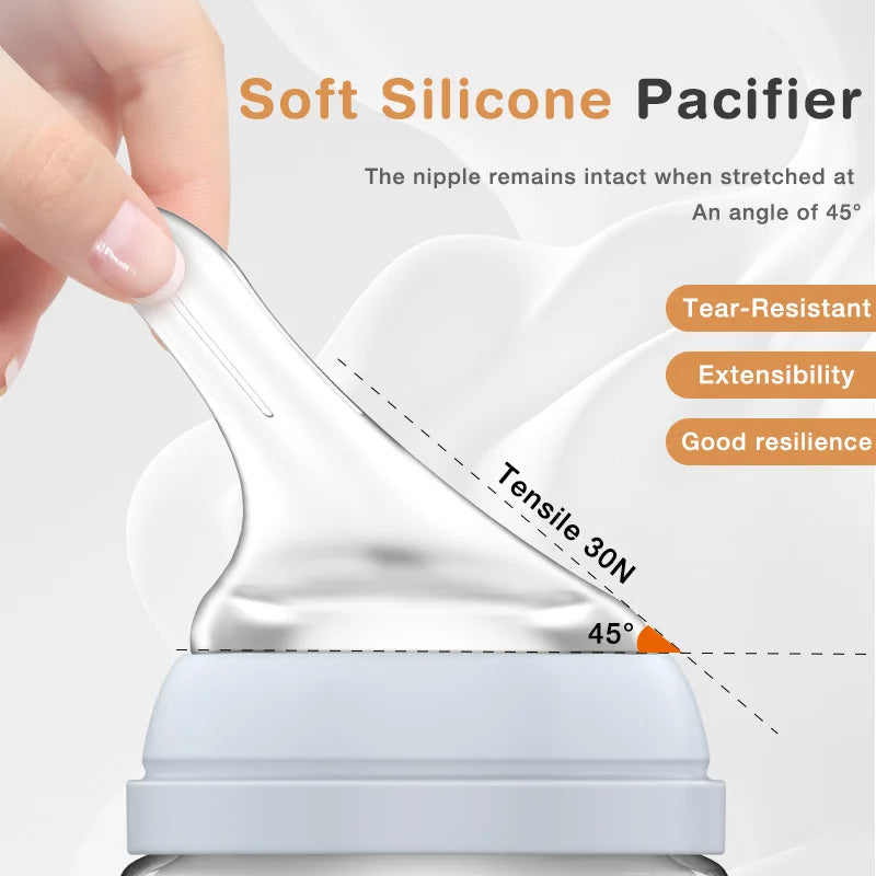 Glass Baby Bottle Anti-Choke Design for Safe Newborn Feeding