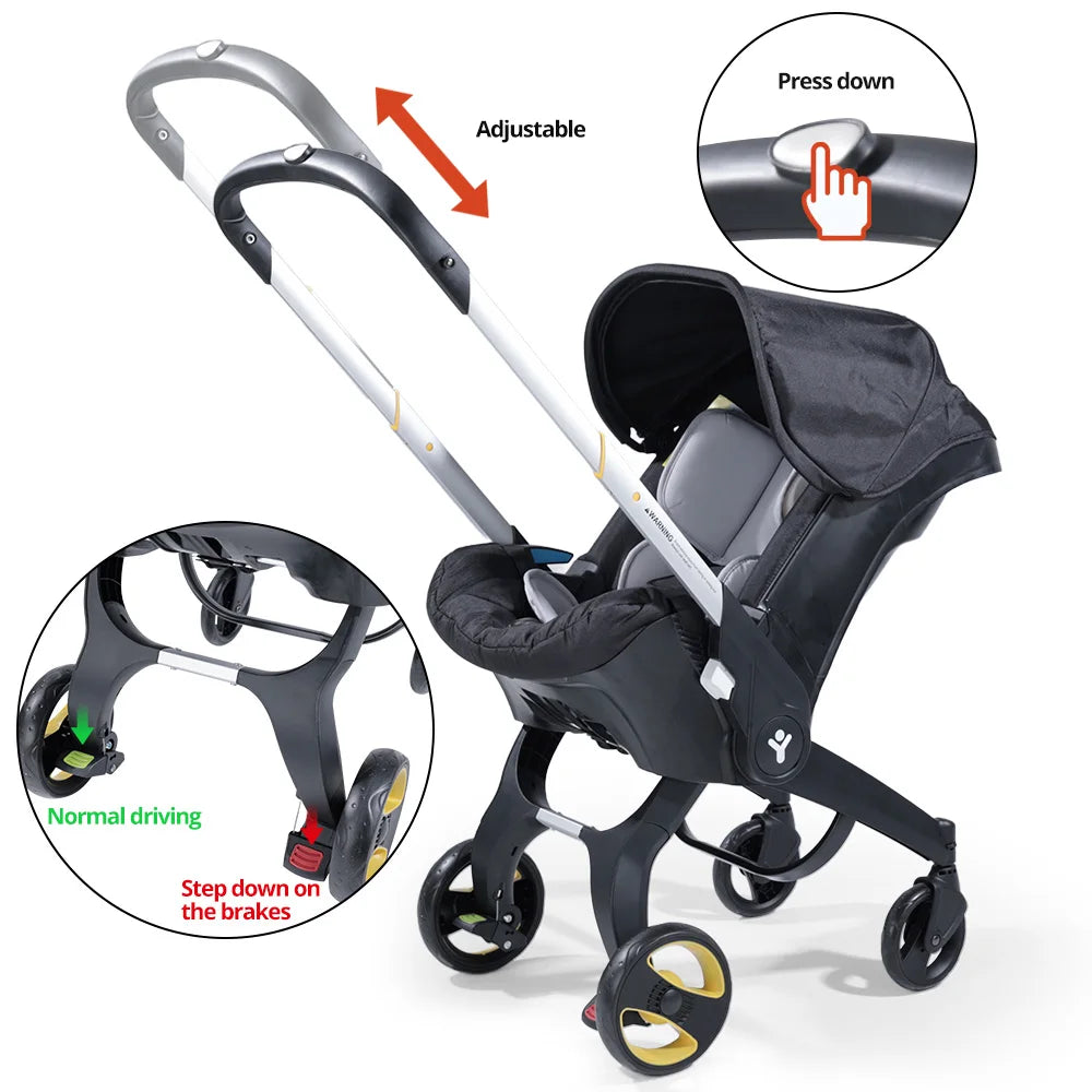 Foldable Baby Stroller With Sunshade – Lightweight & Safe