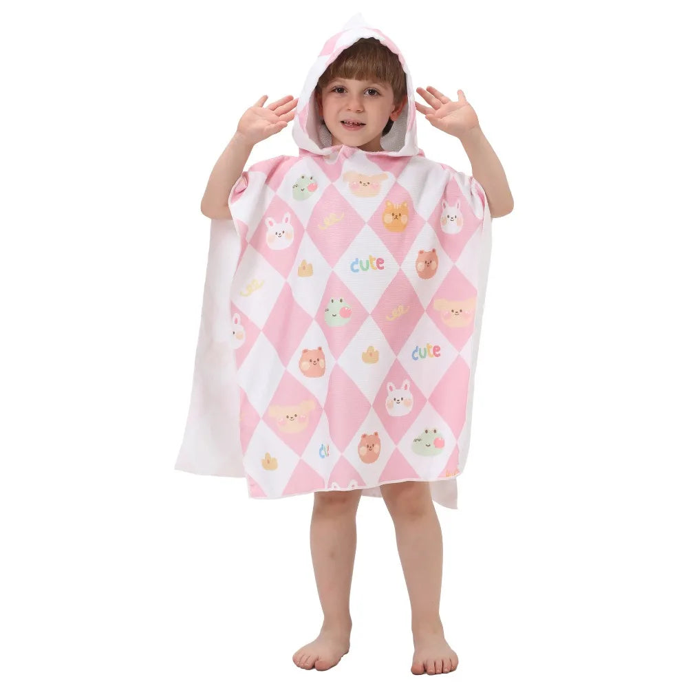 Children’s Hooded Beach Towel – Quick-Dry Microfiber Comfort