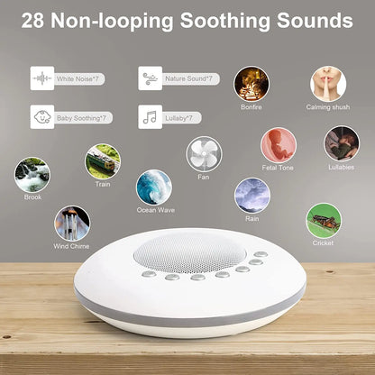 Baby White Noise Machine – 28 Soothing Sounds & Timer