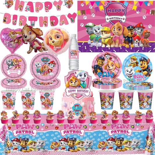 Paw Patrol Birthday Party Supplies – Skye Theme Tableware Set