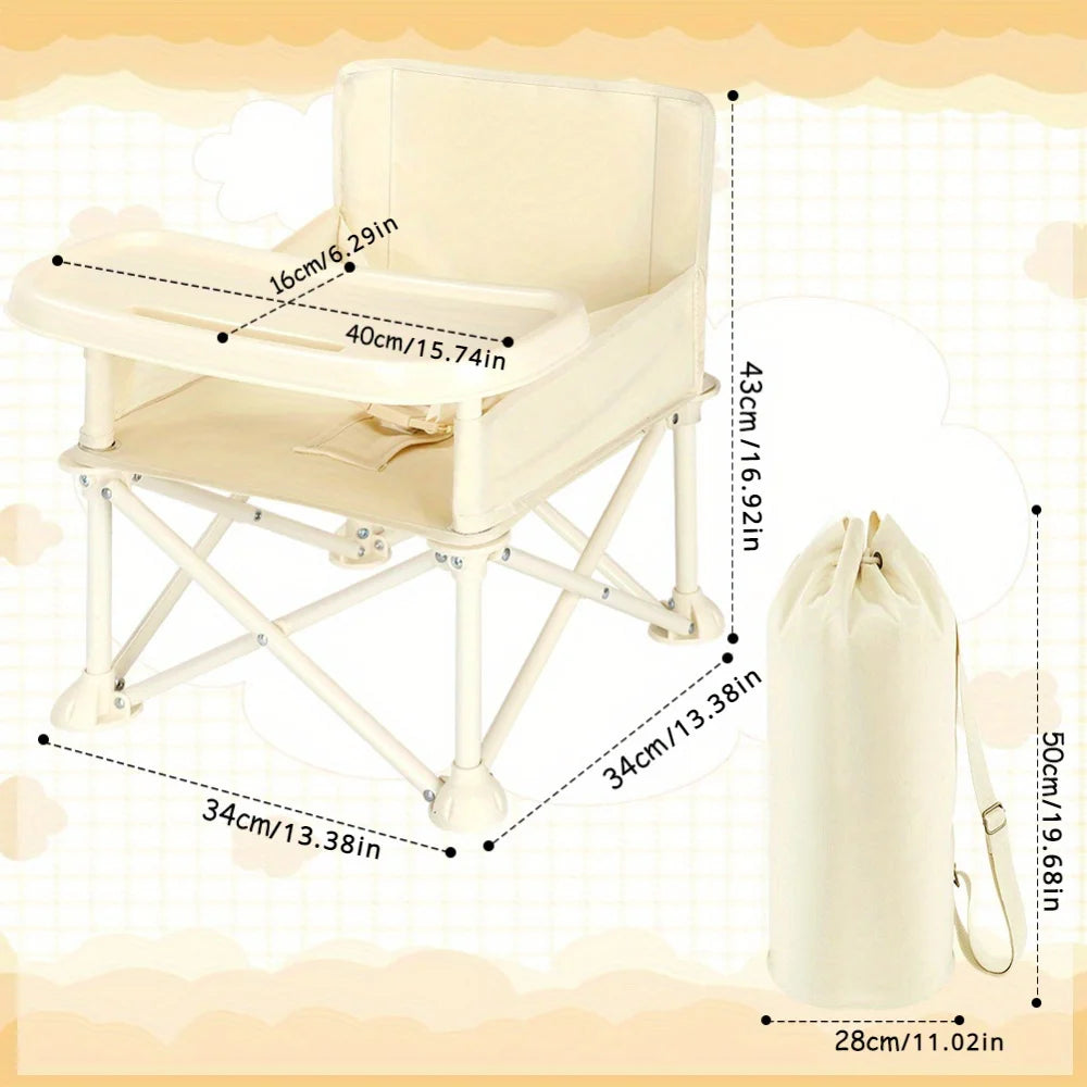 Portable Baby High Chair with Tray for Easy Feeding