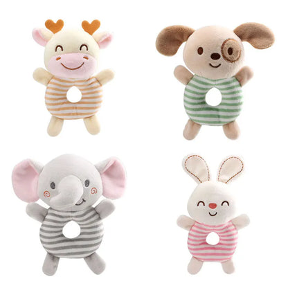 Baby Rattle Toy Plush Animal – Soft Sensory Learning Ring