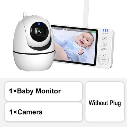 5" Video Baby Monitor HD PTZ Camera with Two-Way Audio