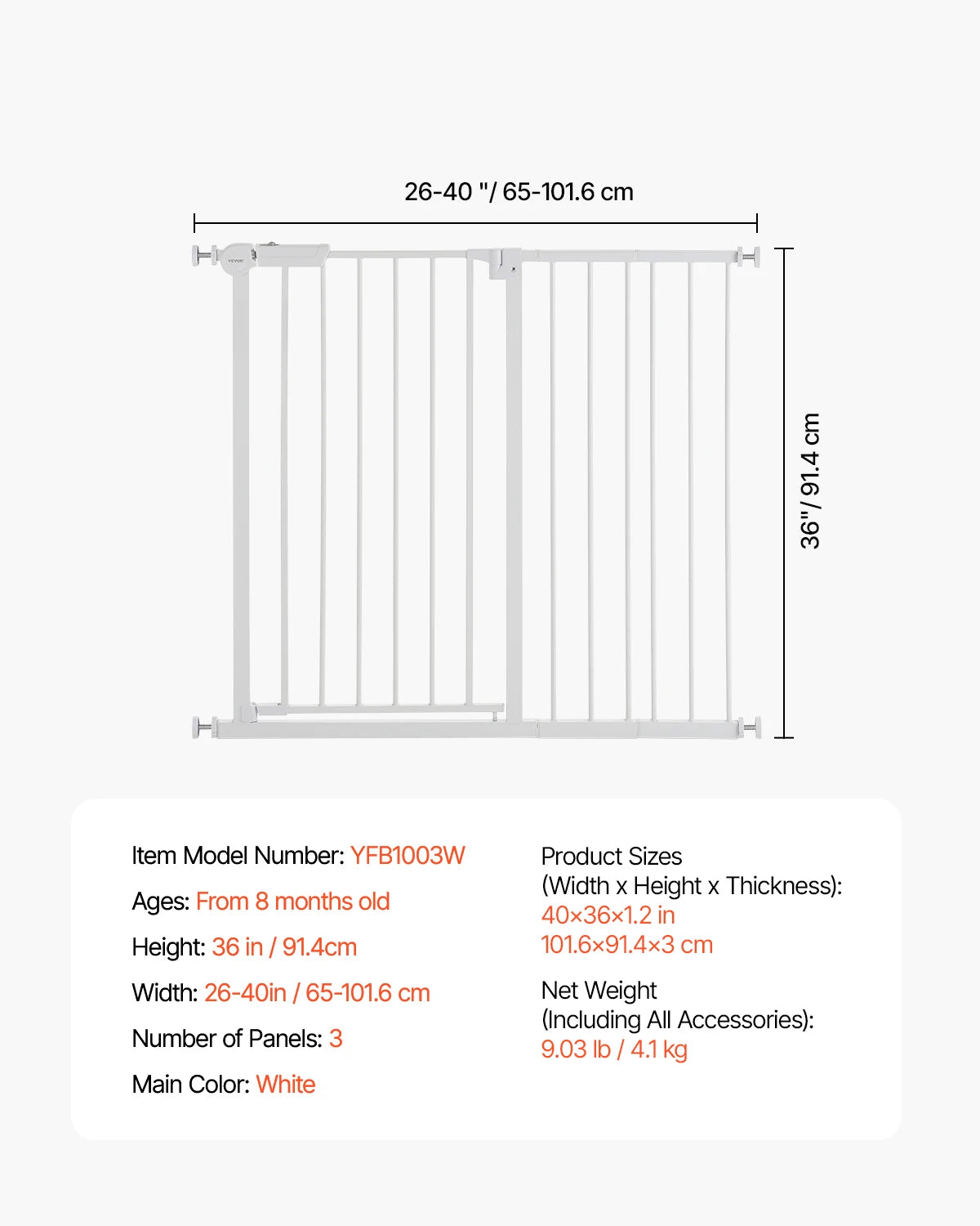 Baby Gate for Stairs & Doorways with Auto-Close Safety