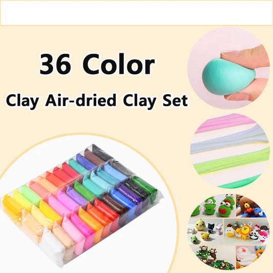 36 Colors Air Dry Clay Set – Soft, Safe & Creative Fun