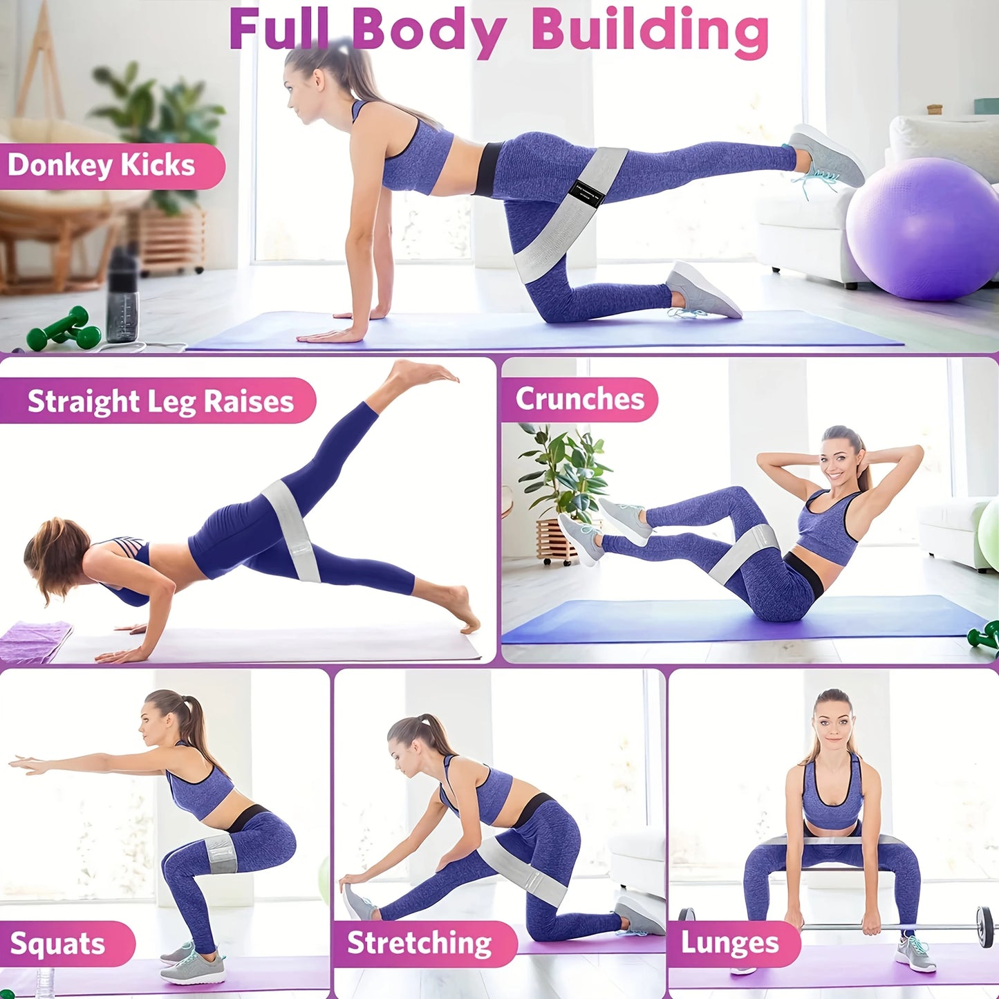 Fabric Resistance Hip Booty Bands for Glute & Thigh Workout