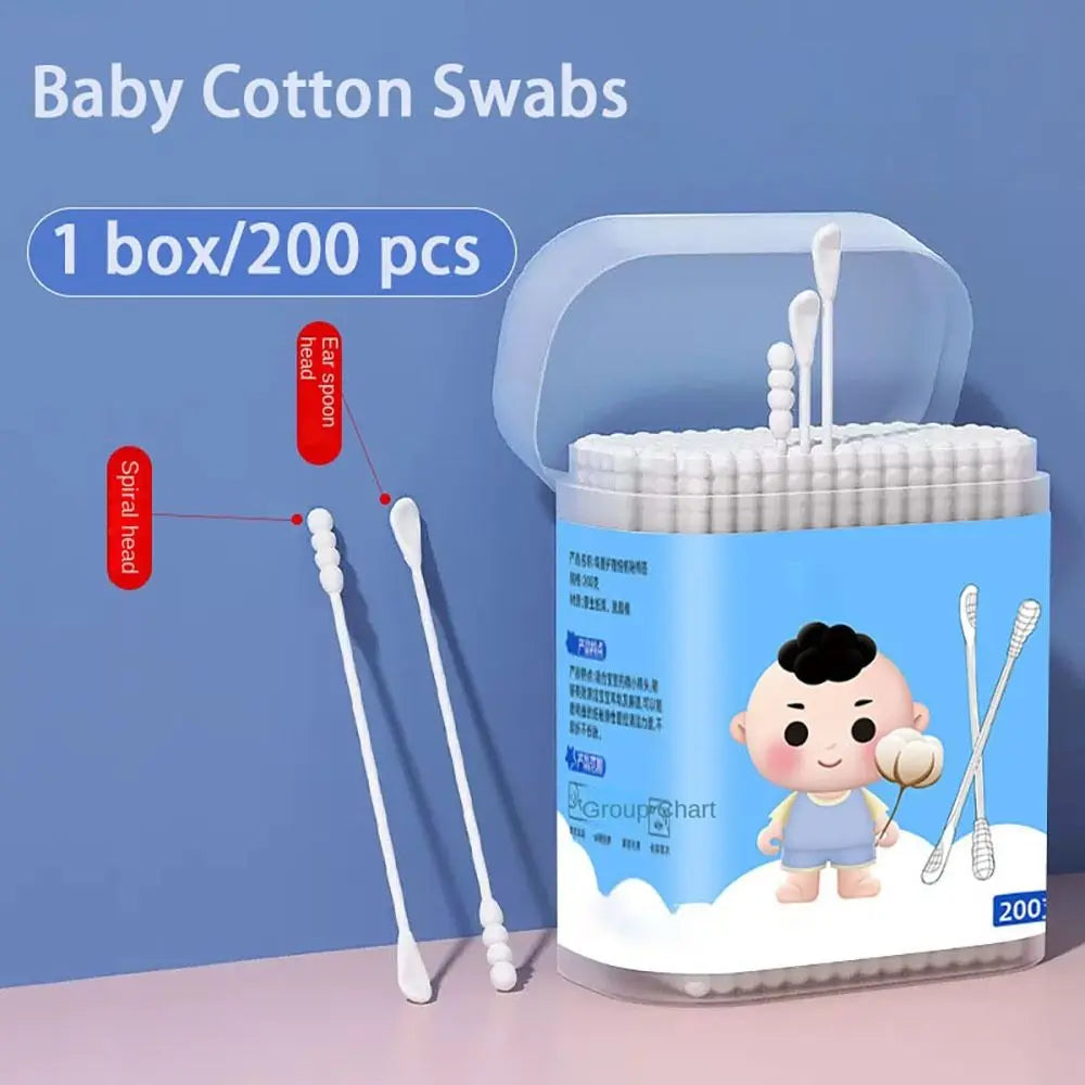 Extra Thin Baby Cotton Swabs – Dual-Tip Nose & Ear Cleaner
