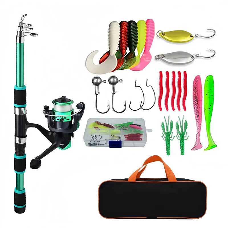 Fishing Rod and Reel Combo – Portable Telescopic Travel Kit