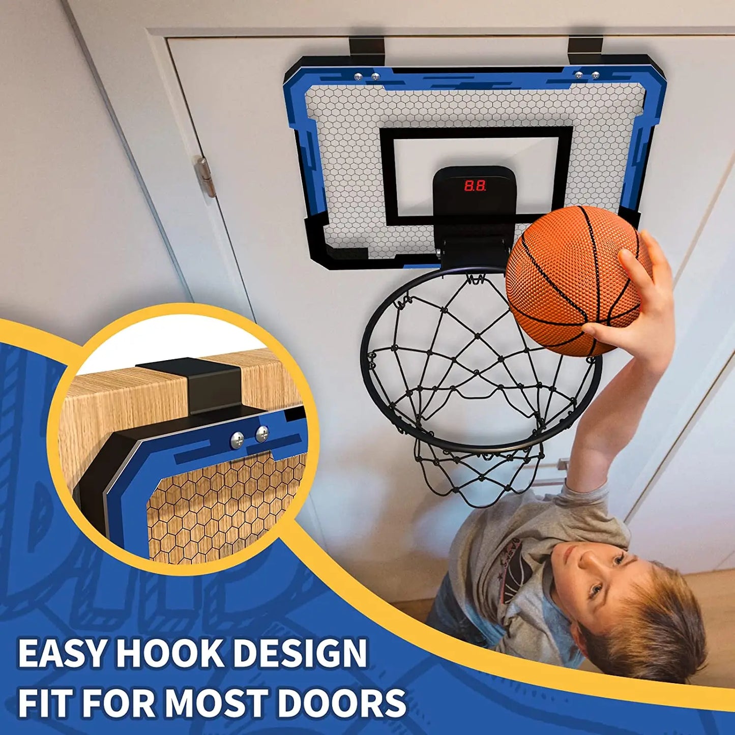Kids Basketball Hoop Wall Mount with Score for Indoor Play