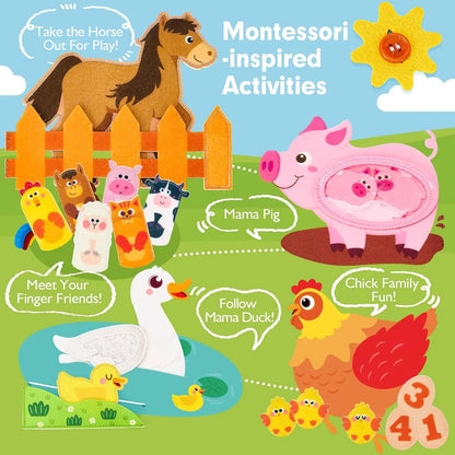 Montessori Busy Board Toys – Farm Animal Learning Fun