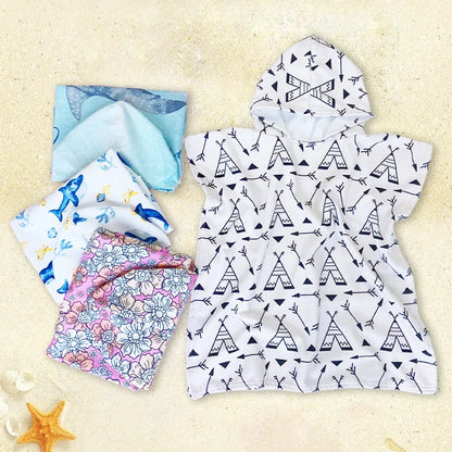 Children Microfiber Beach Towel Cape – Quick-Dry Comfort