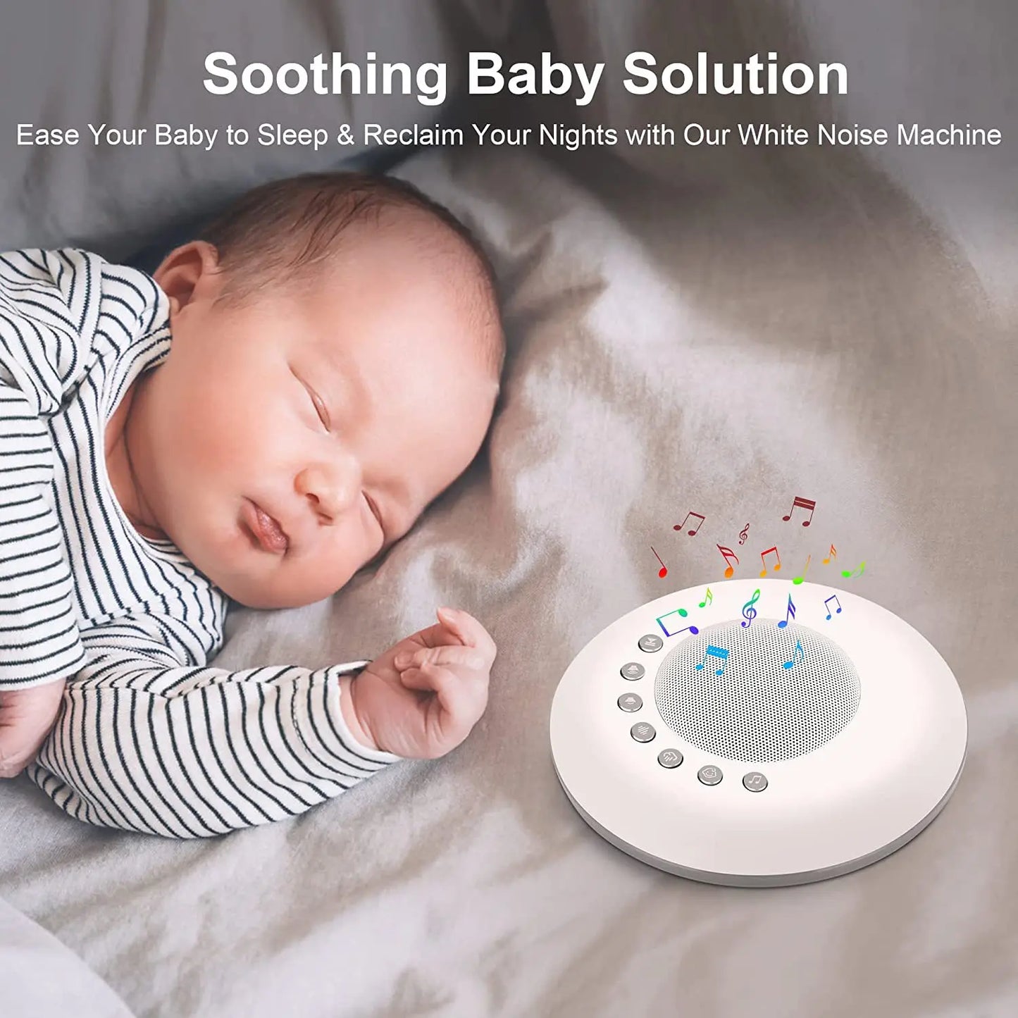 Baby White Noise Machine – 28 Soothing Sounds & Timer