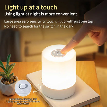 LED Touch Night Lamp – Dimmable & Remote Control Light