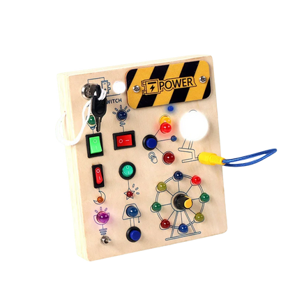 Montessori Busy Board with LED Lights for Fun Learning