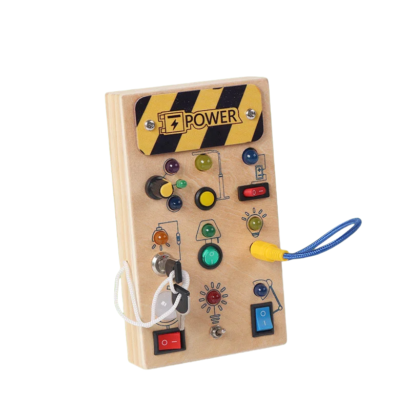 Montessori Busy Board with LED Lights for Fun Learning