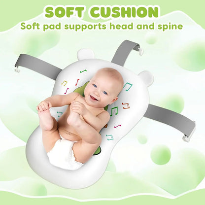 Baby Bath Tub with Cushion – Foldable & Thermometer Safe
