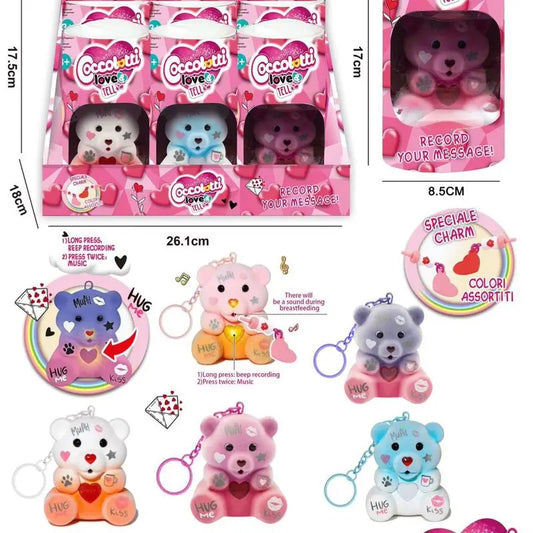 Pacifier Love Teddy Bear Glow Plush Keychain – Cute Gift Set