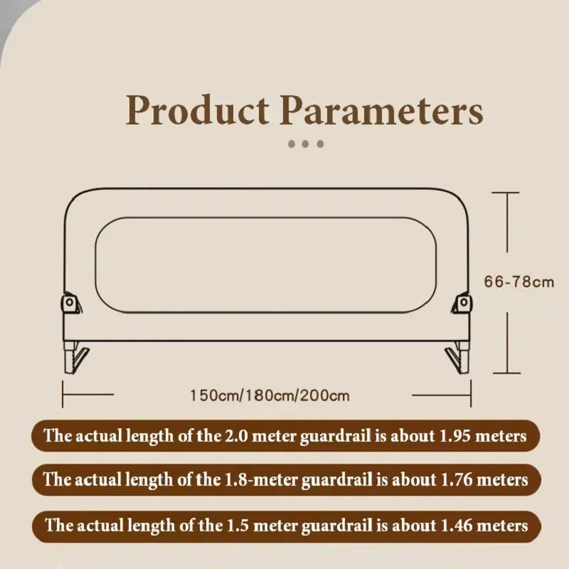 Baby Bed Guard Rail – Adjustable Anti-Fall Safety Barrier