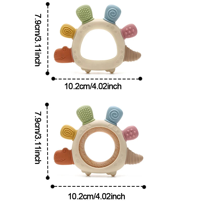 Baby Dinosaur Silicone Teether – BPA-Free Soothing Toy
