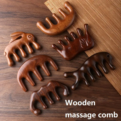Wooden Scalp Massager Comb for Relaxing Head & Hair Care