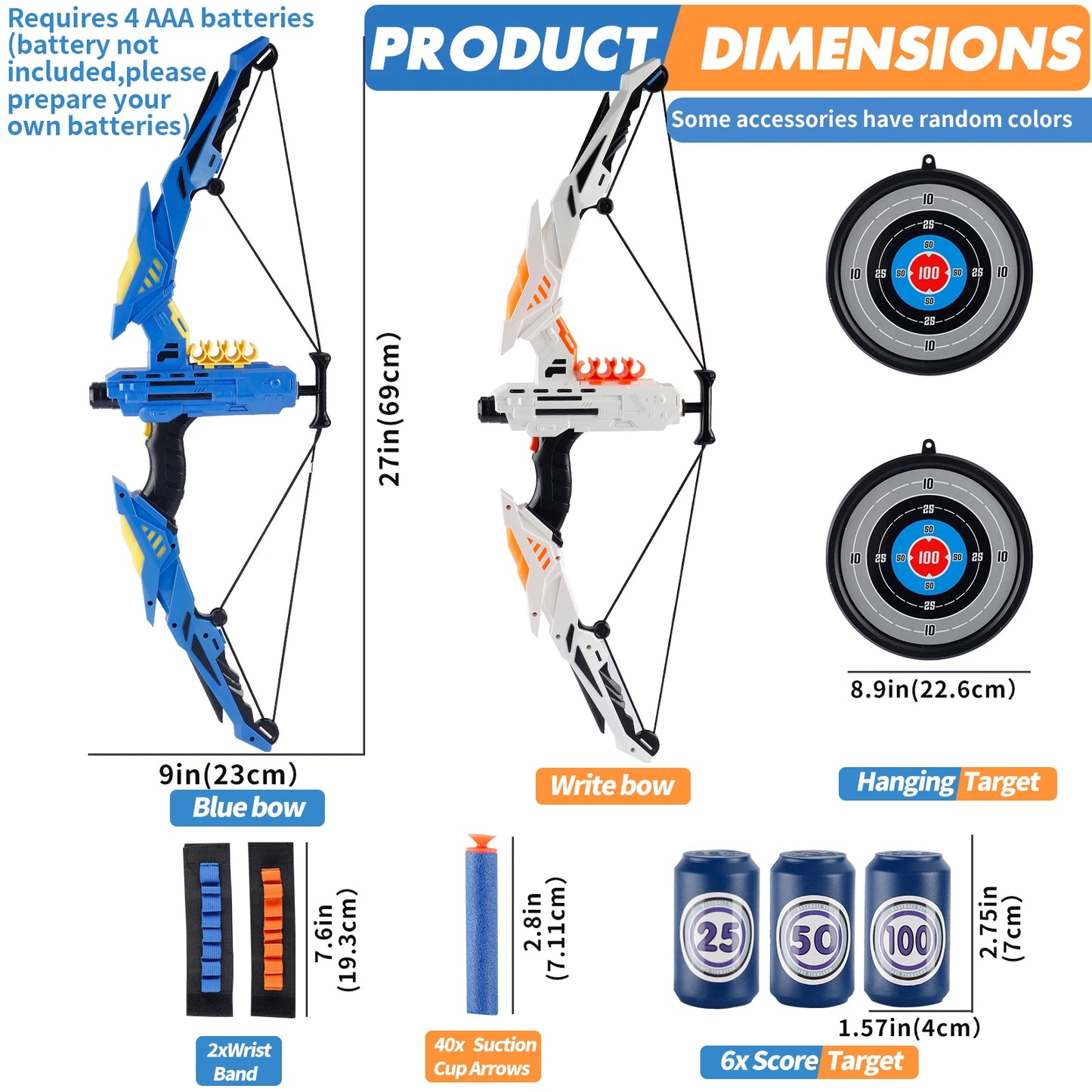 Kids Soft Dart Archery Set with LED Lights for Safe Play