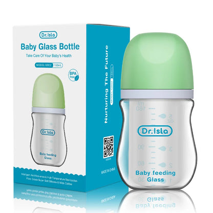 Glass Baby Bottle Anti-Choke Design for Safe Newborn Feeding