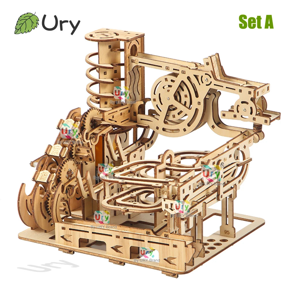 3D Wooden Marble Run Puzzle – Electric Catapult