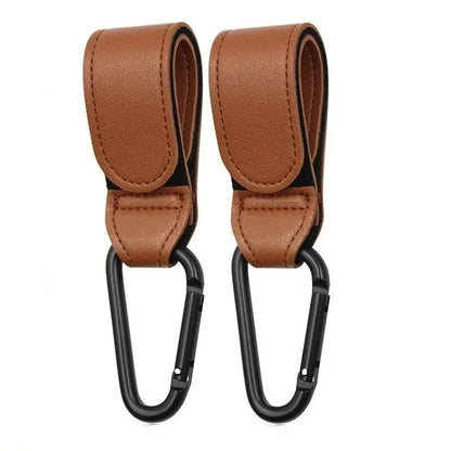 Stroller Hooks for Bags – Strong, PU Leather, Hands-Free Travel