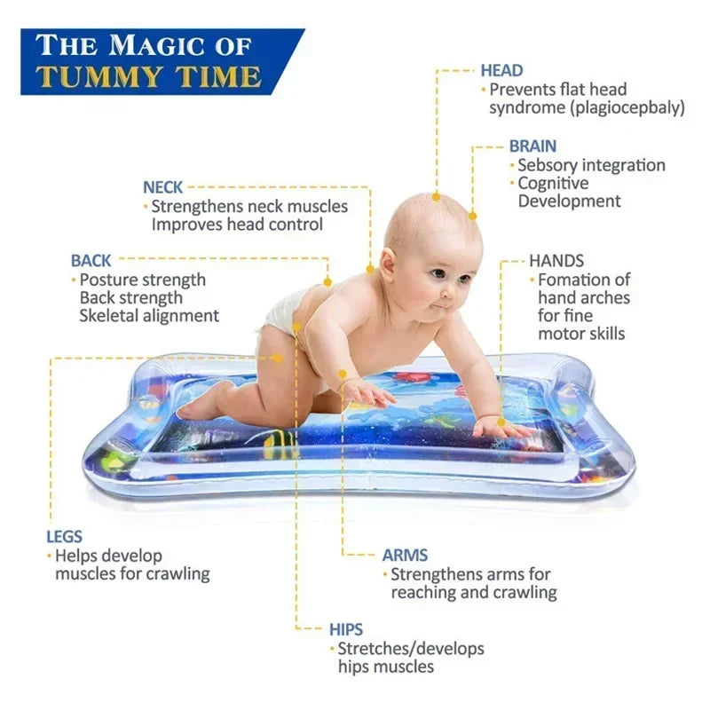 Baby Water Play Mat Inflatable Tummy Time Fun & Learning