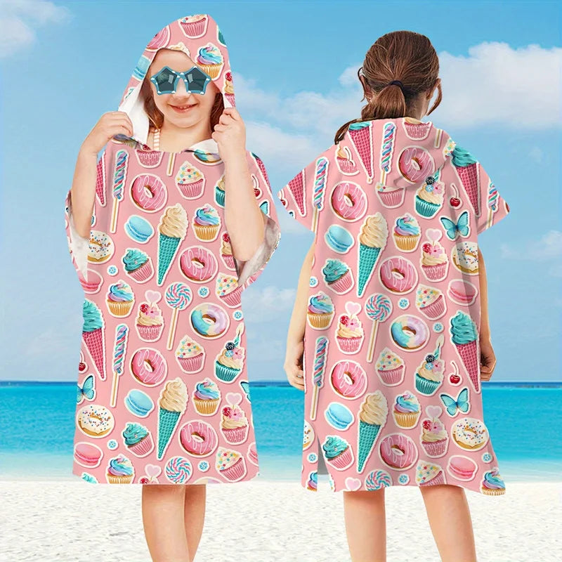 Children Microfiber Beach Towel Cape – Quick-Dry Comfort