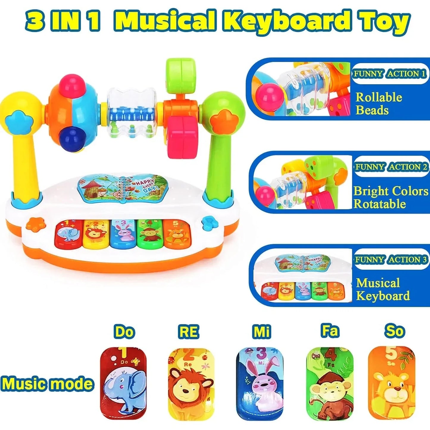 Baby Piano Toy Keyboard – Early Learning Music & Lights