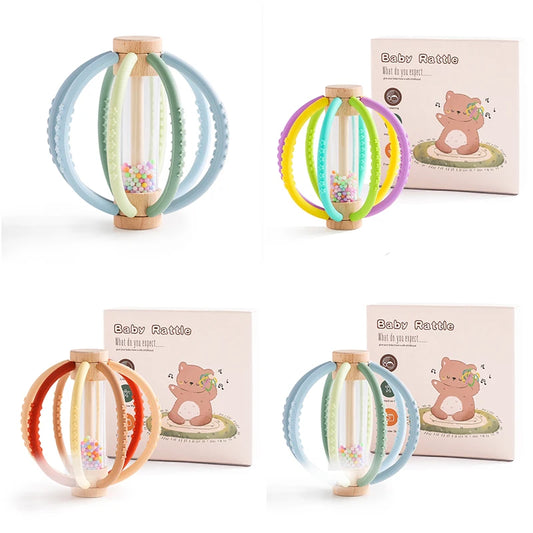 Baby Rattle Toy with Teether for Sensory & Gum Relief