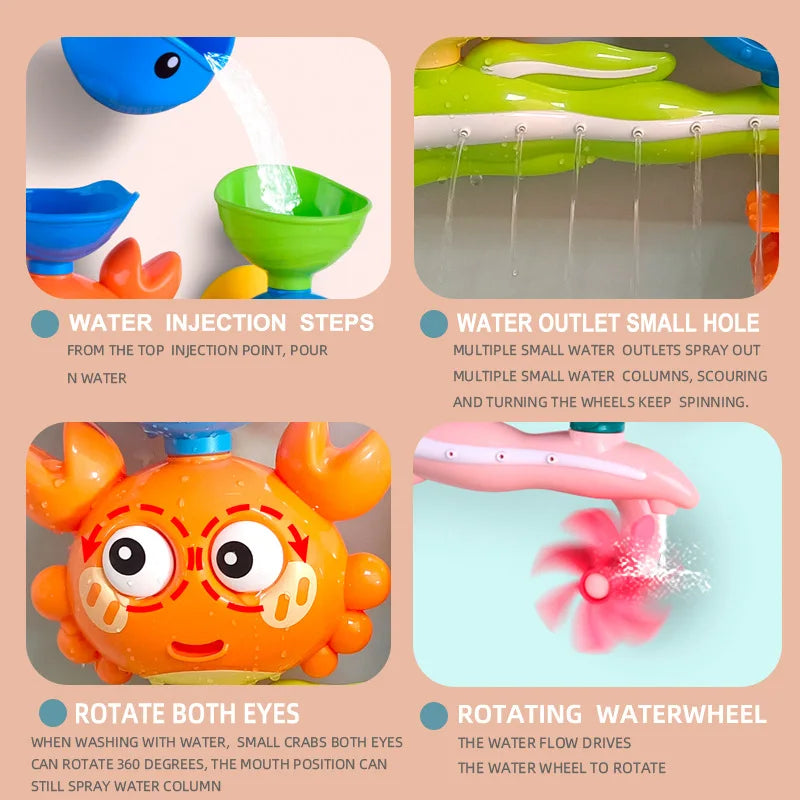 Baby Bathtub Water Play Set – Rotating Sprinkler Fun