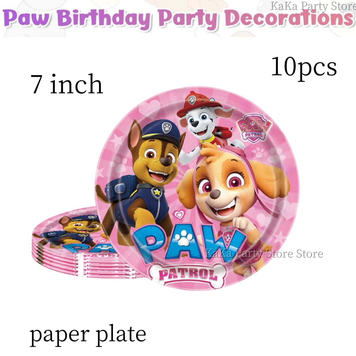 Paw Patrol Birthday Party Supplies – Skye Theme Tableware Set