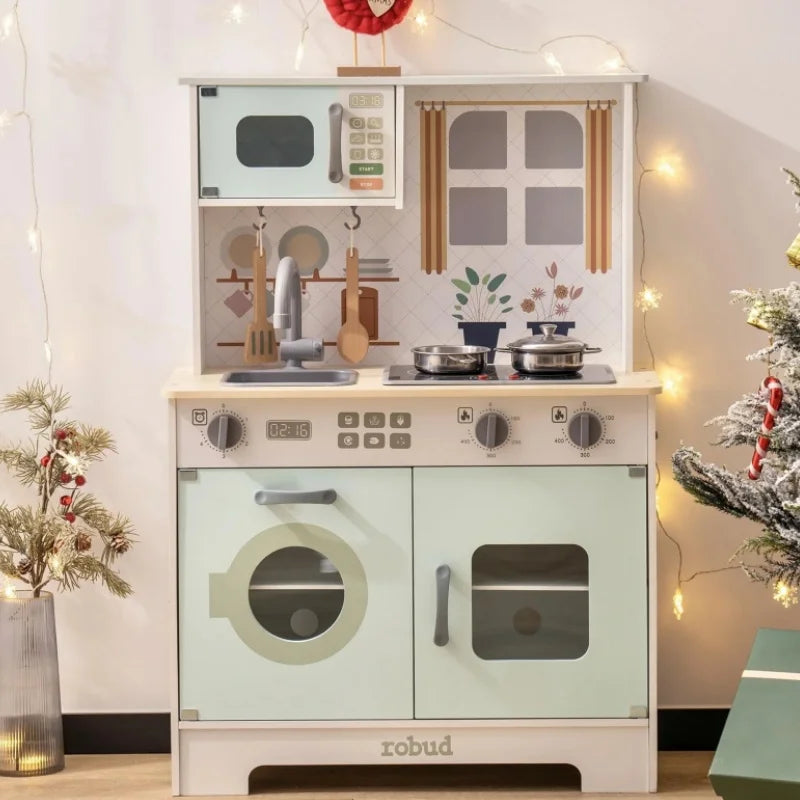 Wooden Play Kitchen Set for Creative Learning & Role Play