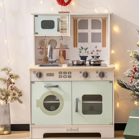 Wooden Play Kitchen Set for Creative Learning & Role Play