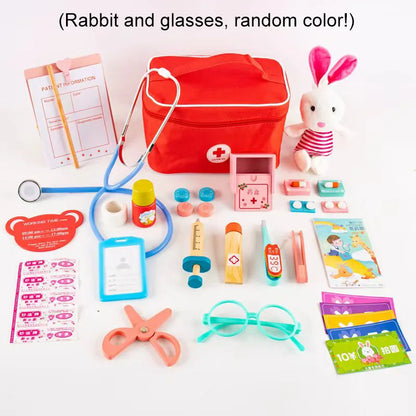 Wooden Doctor Play Set Educational Role Play Toy for Kids