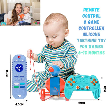 Silicone Baby Teether – TV Remote Toy for Gum Relief