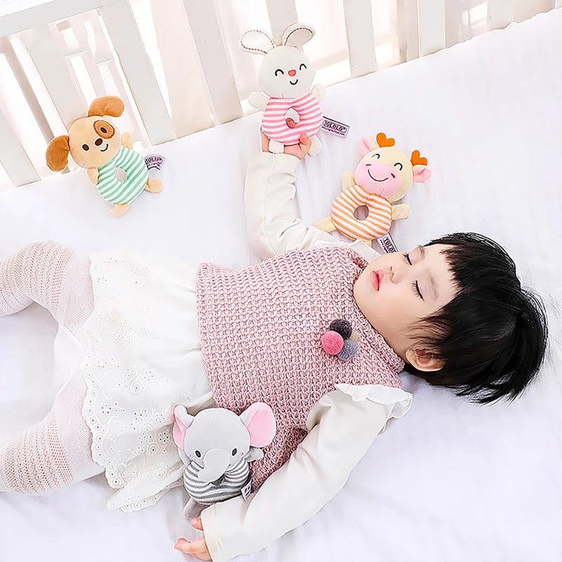 Baby Rattle Toy Plush Animal – Soft Sensory Learning Ring
