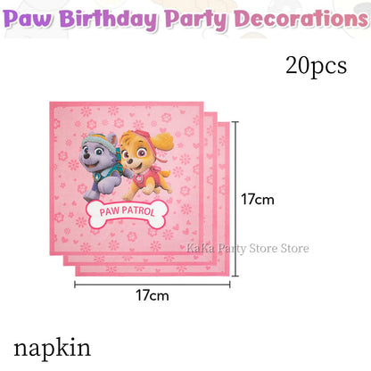Paw Patrol Birthday Party Supplies – Skye Theme Tableware Set