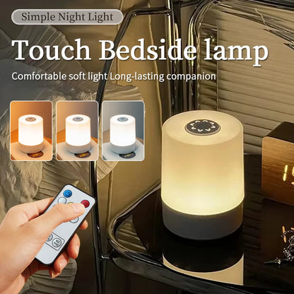LED Touch Night Lamp – Dimmable & Remote Control Light