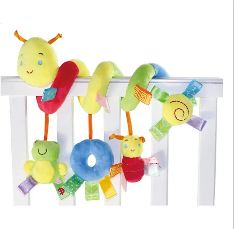 Infant Spiral Car Seat Toys – Plush Sensory Rattle