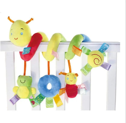 Infant Spiral Car Seat Toys – Plush Sensory Rattle